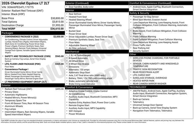 New 2026 Chevrolet Equinox LT w/ Convenience Package II image 4