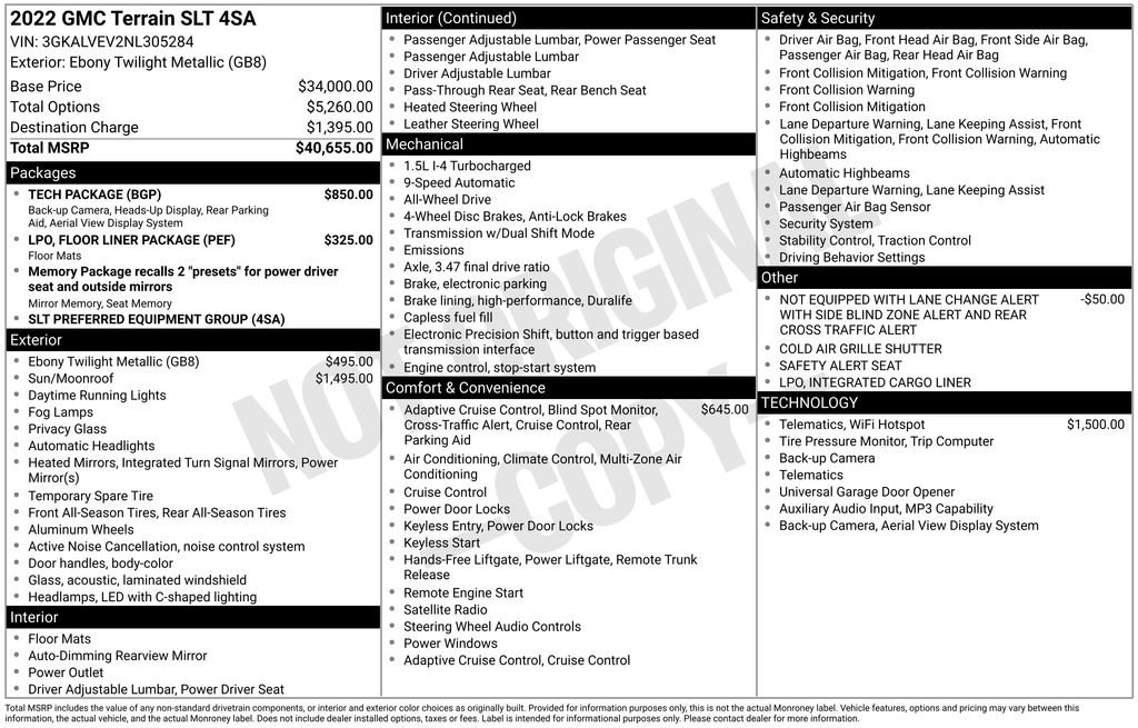 Used 2022 GMC Terrain SLT w/ Tech Package AWD/4WD image 37