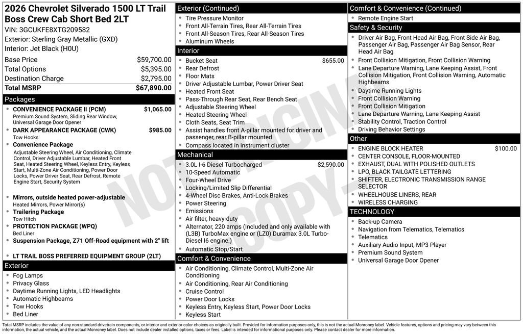 New 2026 Chevrolet Silverado 1500 LT Trail Boss w/ Convenience Package II AWD/4WD image 26