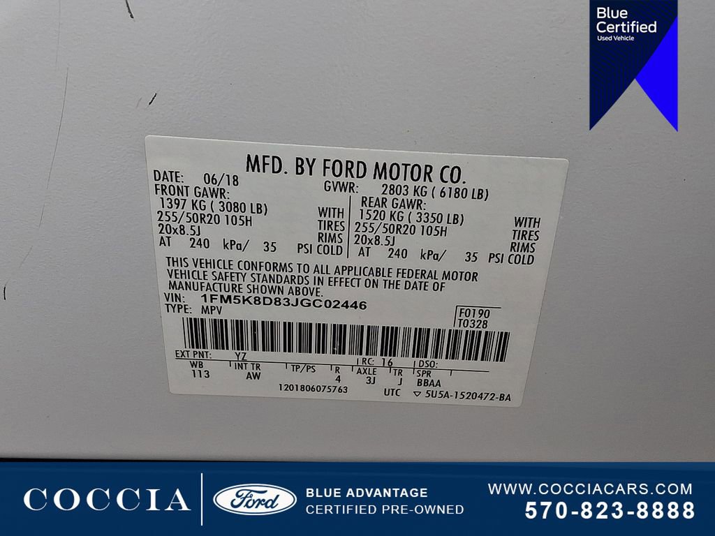 Certified 2018 Ford Explorer XLT w/ Equipment Group 202A image 28