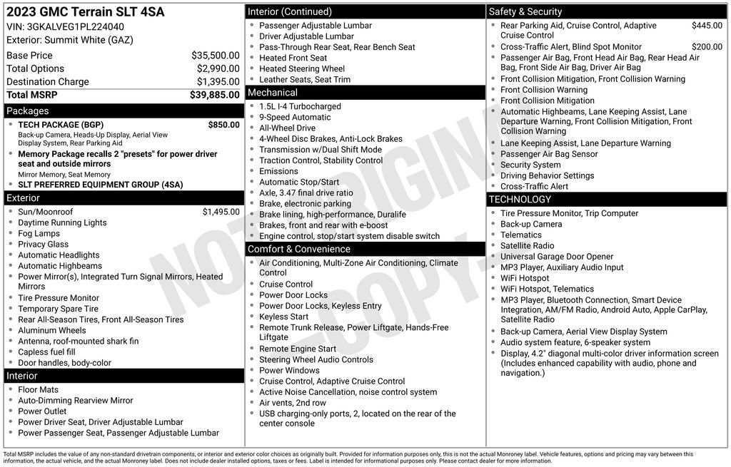 Used 2023 GMC Terrain SLT w/ Tech Package AWD/4WD image 4