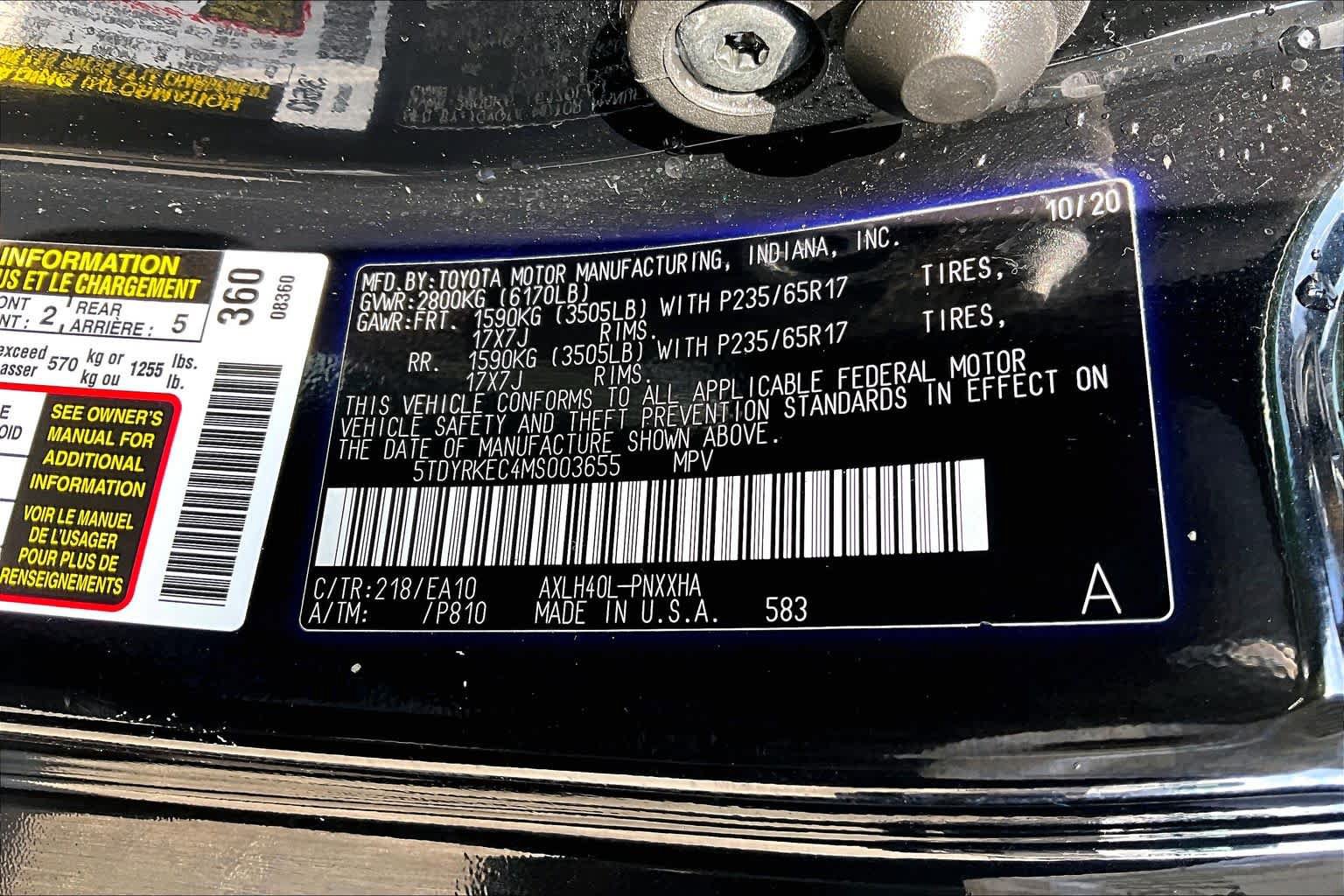 Used 2021 Toyota Sienna XLE FWD image 34