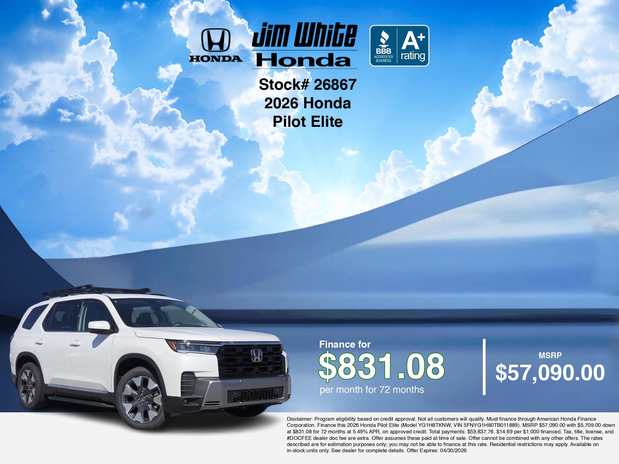 New 2026 Honda Pilot Elite image 7