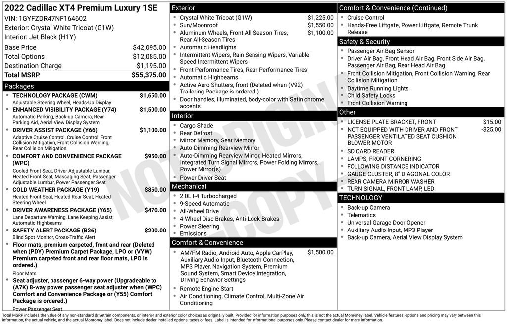 Used 2022 Cadillac XT4 Premium Luxury w/ Technology Package image 6