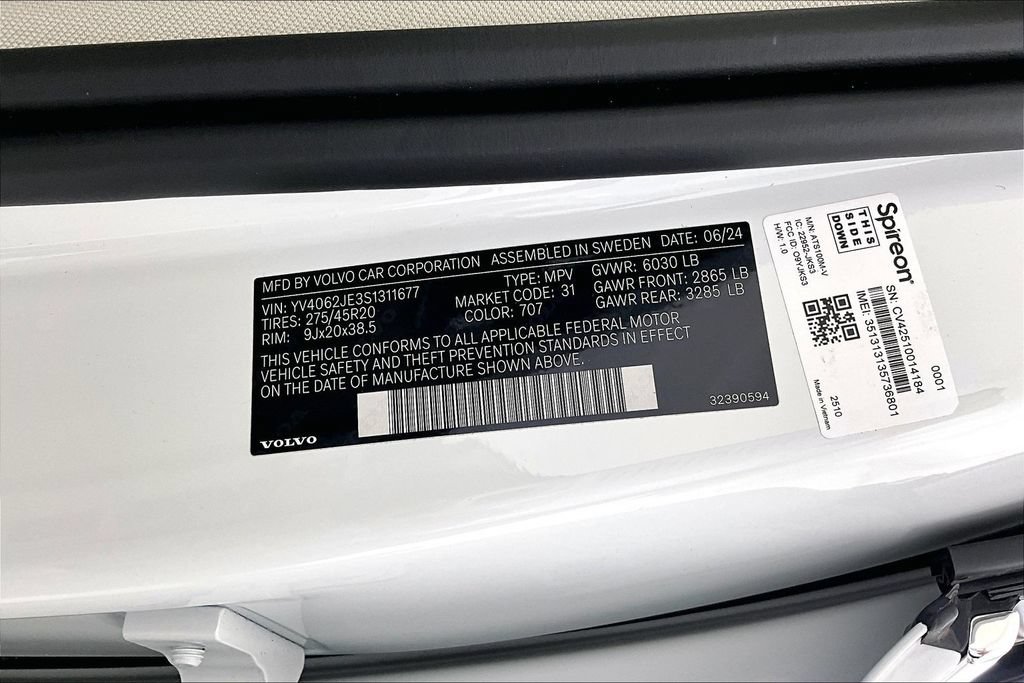 Certified 2025 Volvo XC90 B6 Plus w/ Protection Package Premier AWD/4WD image 46