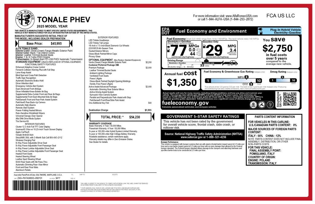 Used 2025 Alfa Romeo Tonale w/ Premium Package image 3