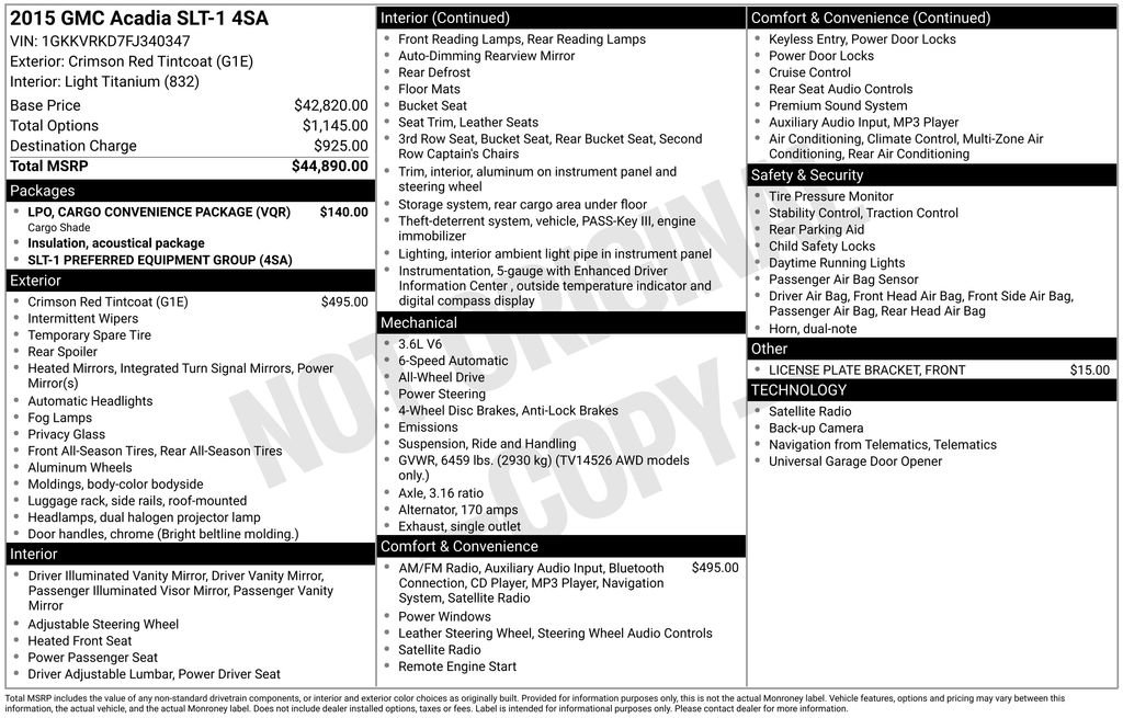 Used 2015 GMC Acadia SLT image 44