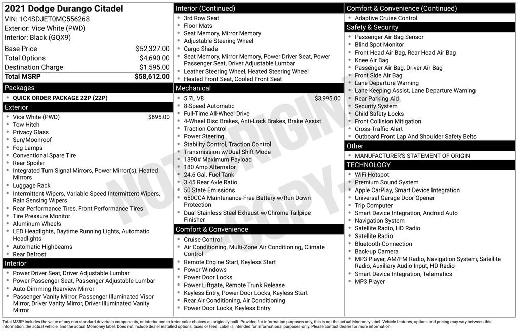 Certified 2021 Dodge Durango Citadel AWD/4WD image 4