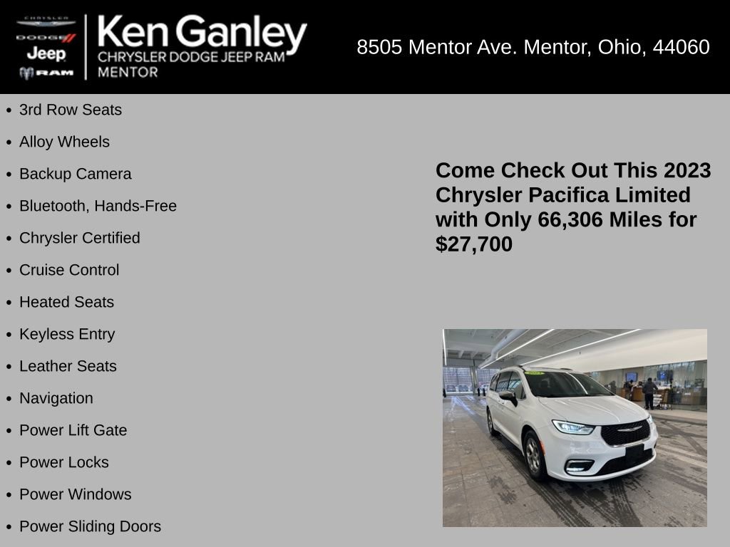 Used 2023 Chrysler Pacifica Limited w/ Uconnect Theater Family Group image 5