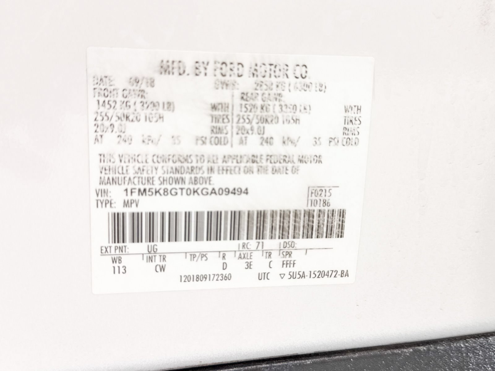 Used 2019 Ford Explorer Sport w/ Equipment Group 401A AWD/4WD image 43