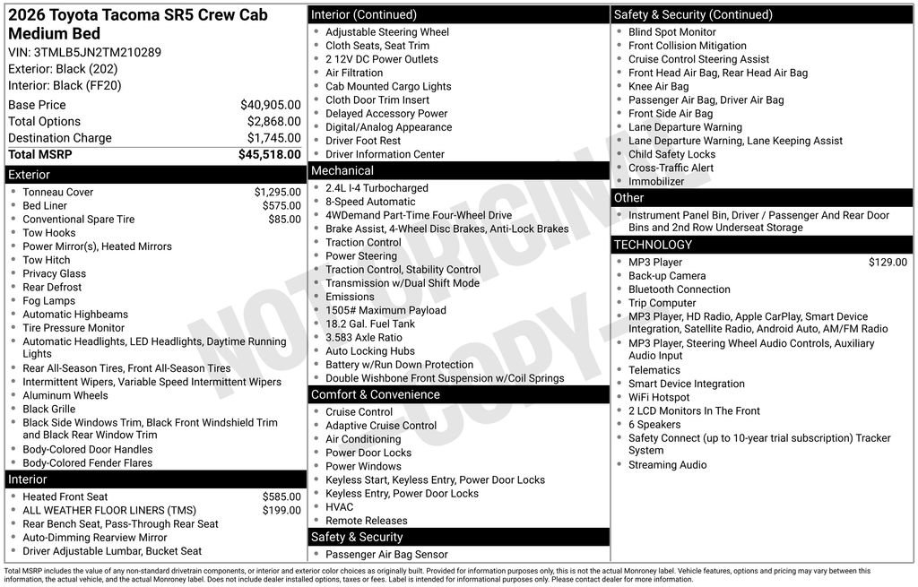Certified 2026 Toyota Tacoma SR5 AWD/4WD image 33
