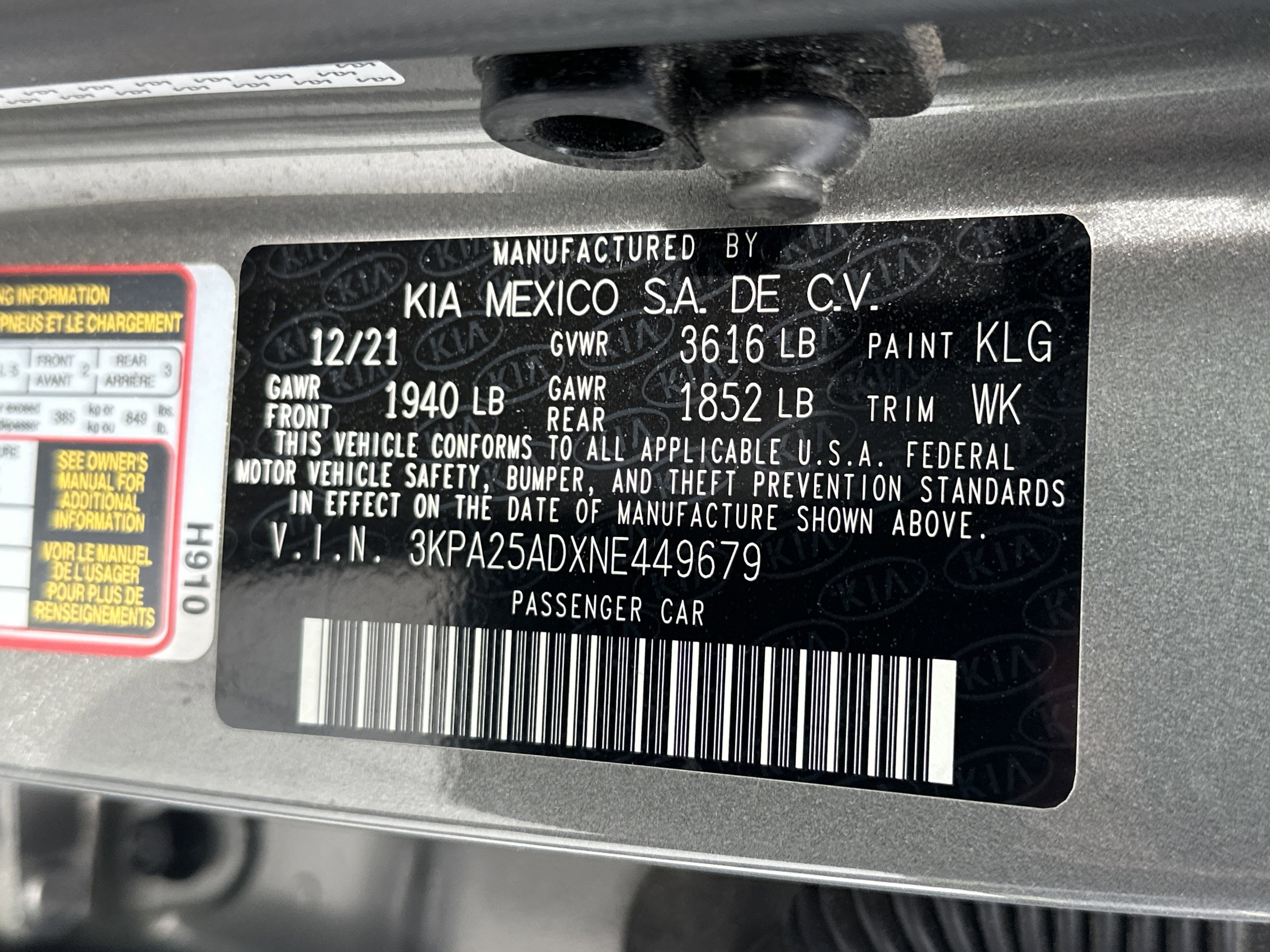 Used 2022 Kia Rio S w/ Option Group 015 image 36