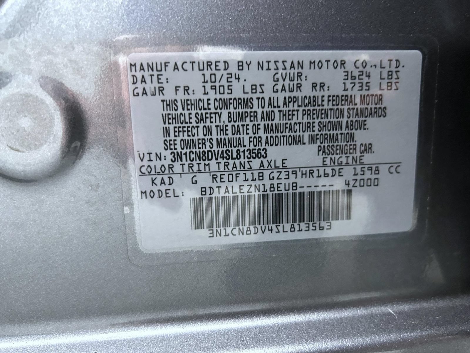 Used 2025 Nissan Versa S w/ Trunk Package FWD image 25