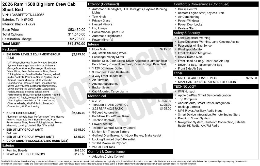 New 2026 RAM 1500 Big Horn AWD/4WD image 4