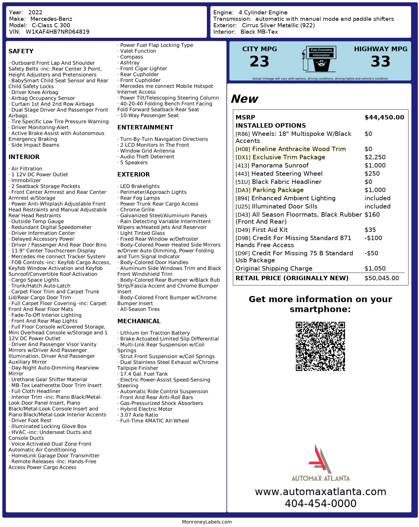 Used 2022 Mercedes-Benz C 300 4MATIC Sedan w/ Exclusive Trim Package image 2