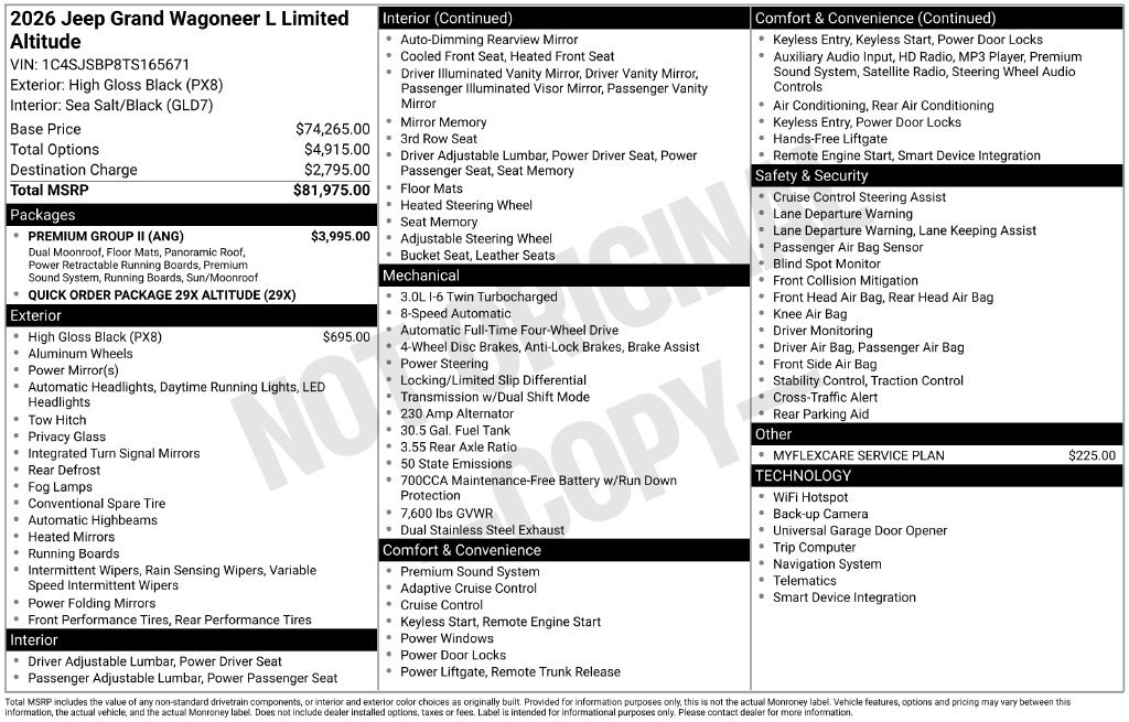 New 2026 Jeep Grand Wagoneer L Limited w/ Premium Group II AWD/4WD image 42