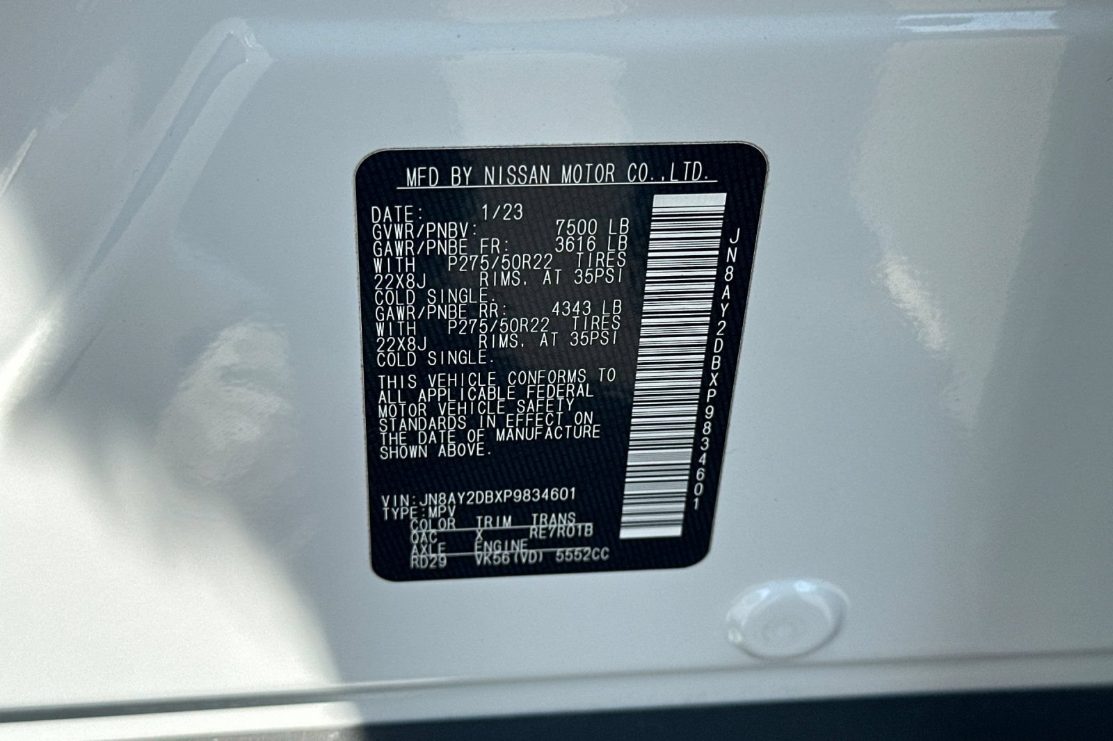 Used 2023 Nissan Armada Platinum w/ Captain's Chairs Package AWD/4WD image 43