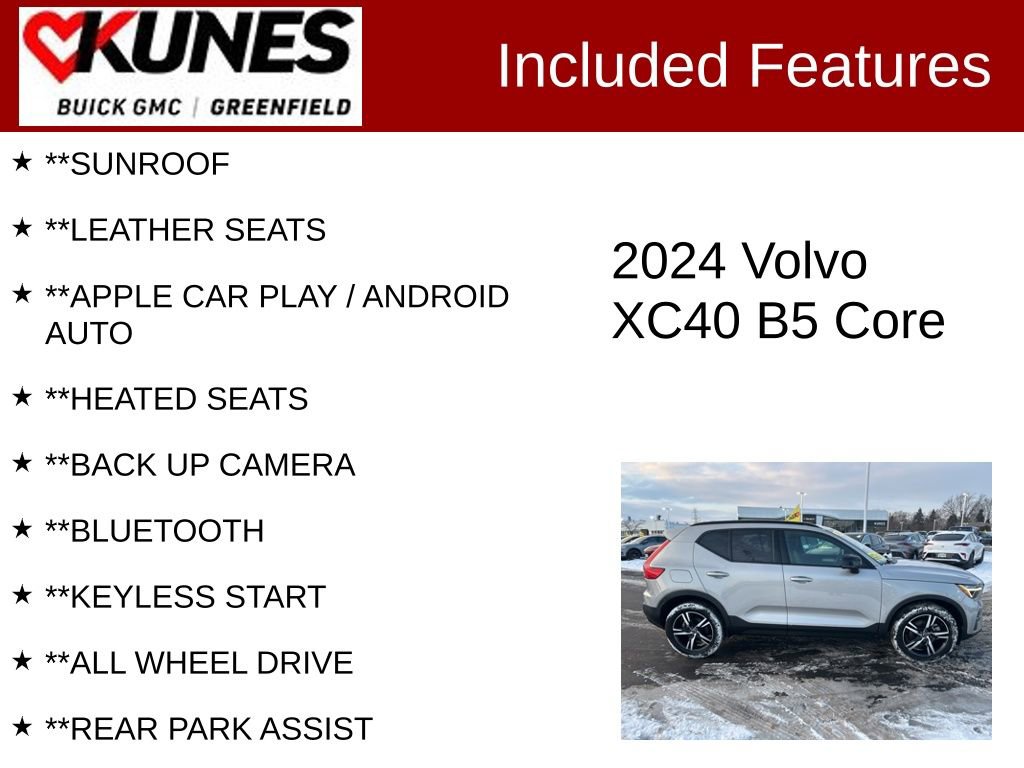 Used 2024 Volvo XC40 B5 Core image 2