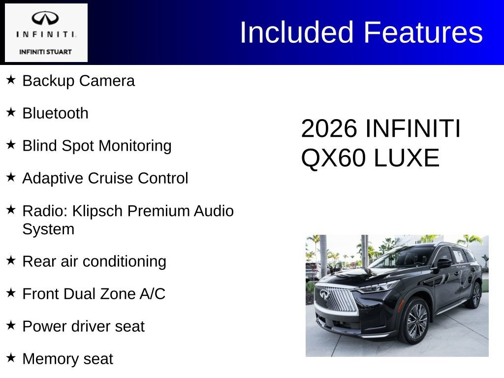 Certified 2026 INFINITI QX60 Luxe w/ Cargo Package image 3