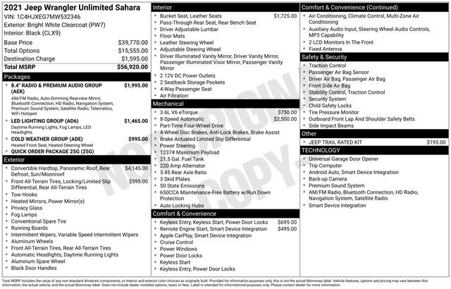 Used 2021 Jeep Wrangler Unlimited Sahara image 8