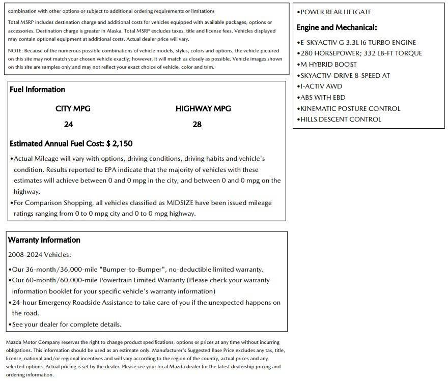 Used 2024 MAZDA CX-90 3.3 Turbo w/ Preferred Plus image 17