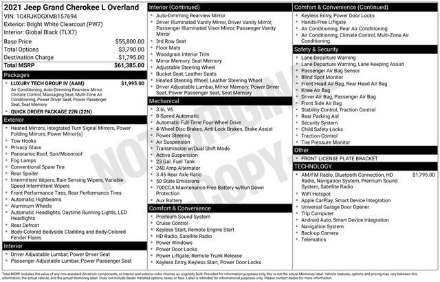 Used 2021 Jeep Grand Cherokee L Overland w/ Luxury Tech Group IV image 15