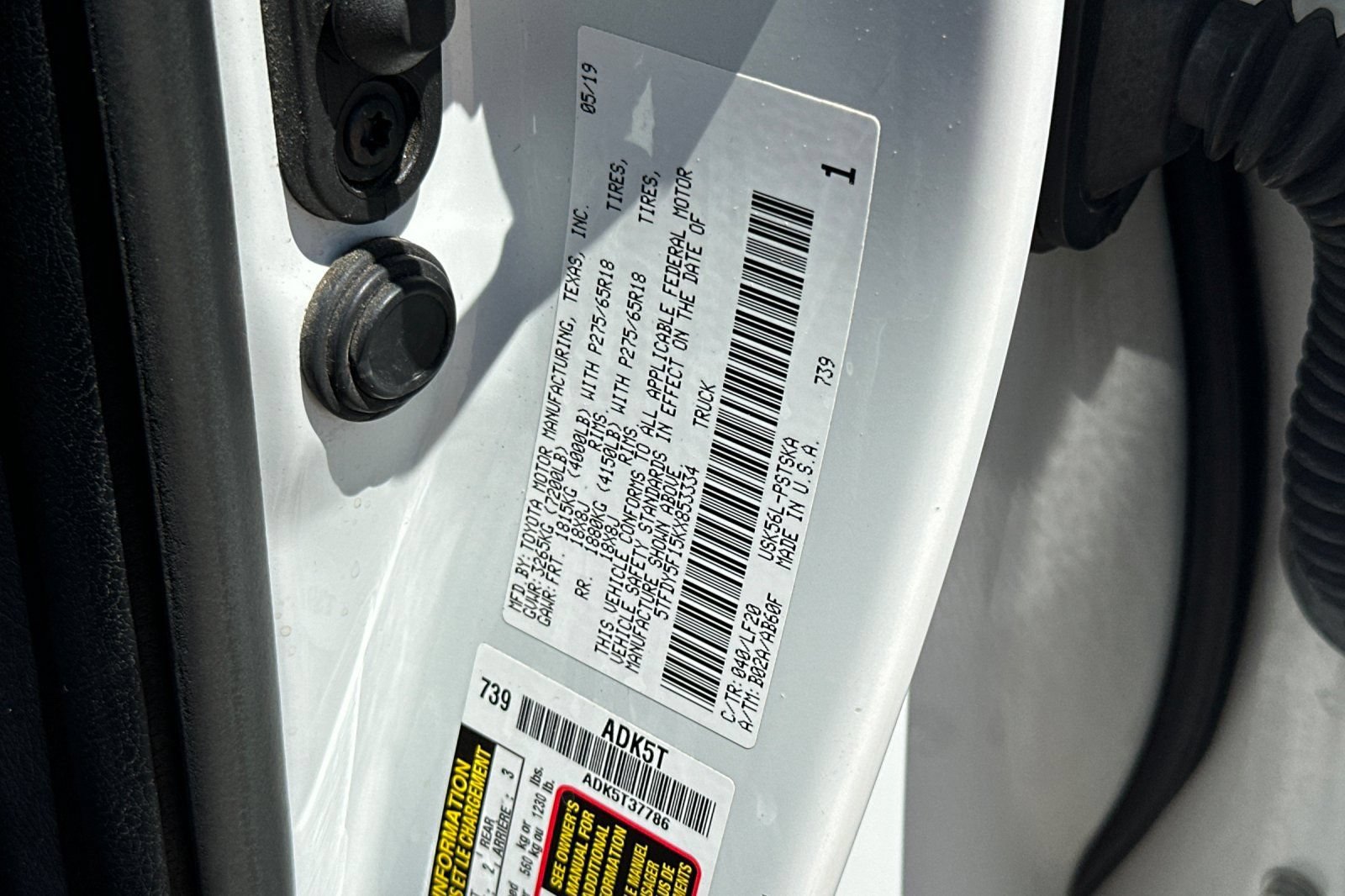 Certified 2019 Toyota Tundra TRD Pro AWD/4WD image 37