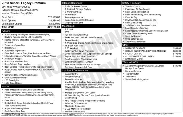 Used 2023 Subaru Legacy Premium image 43