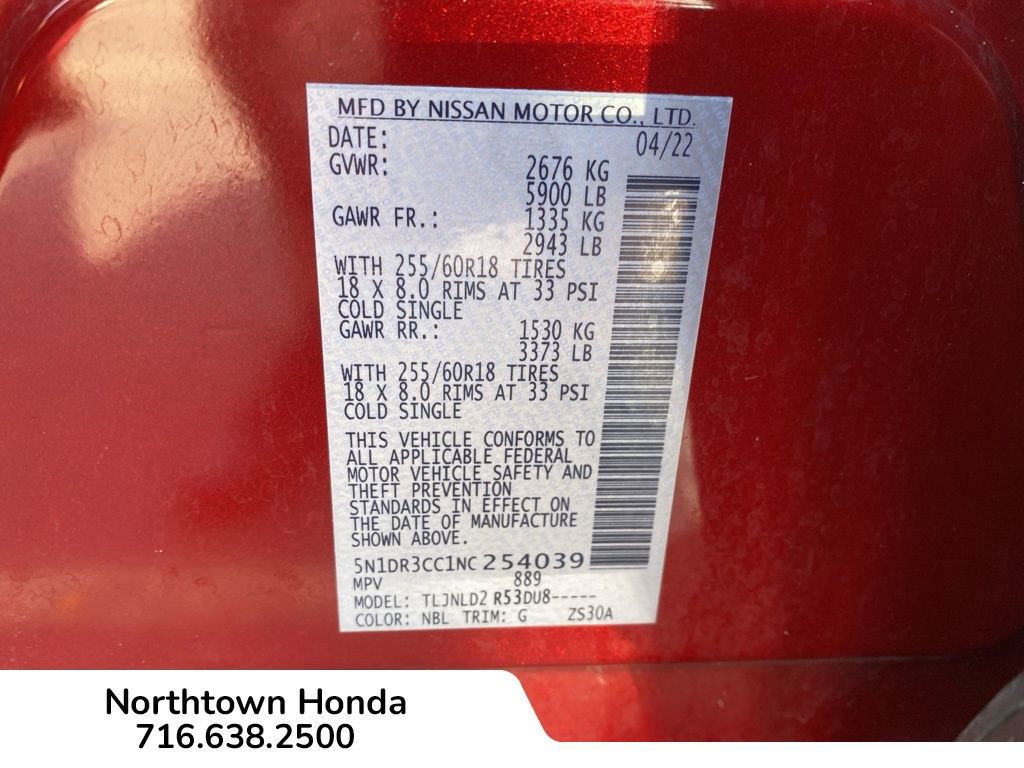 Used 2022 Nissan Pathfinder SL w/ SL Black Package image 19