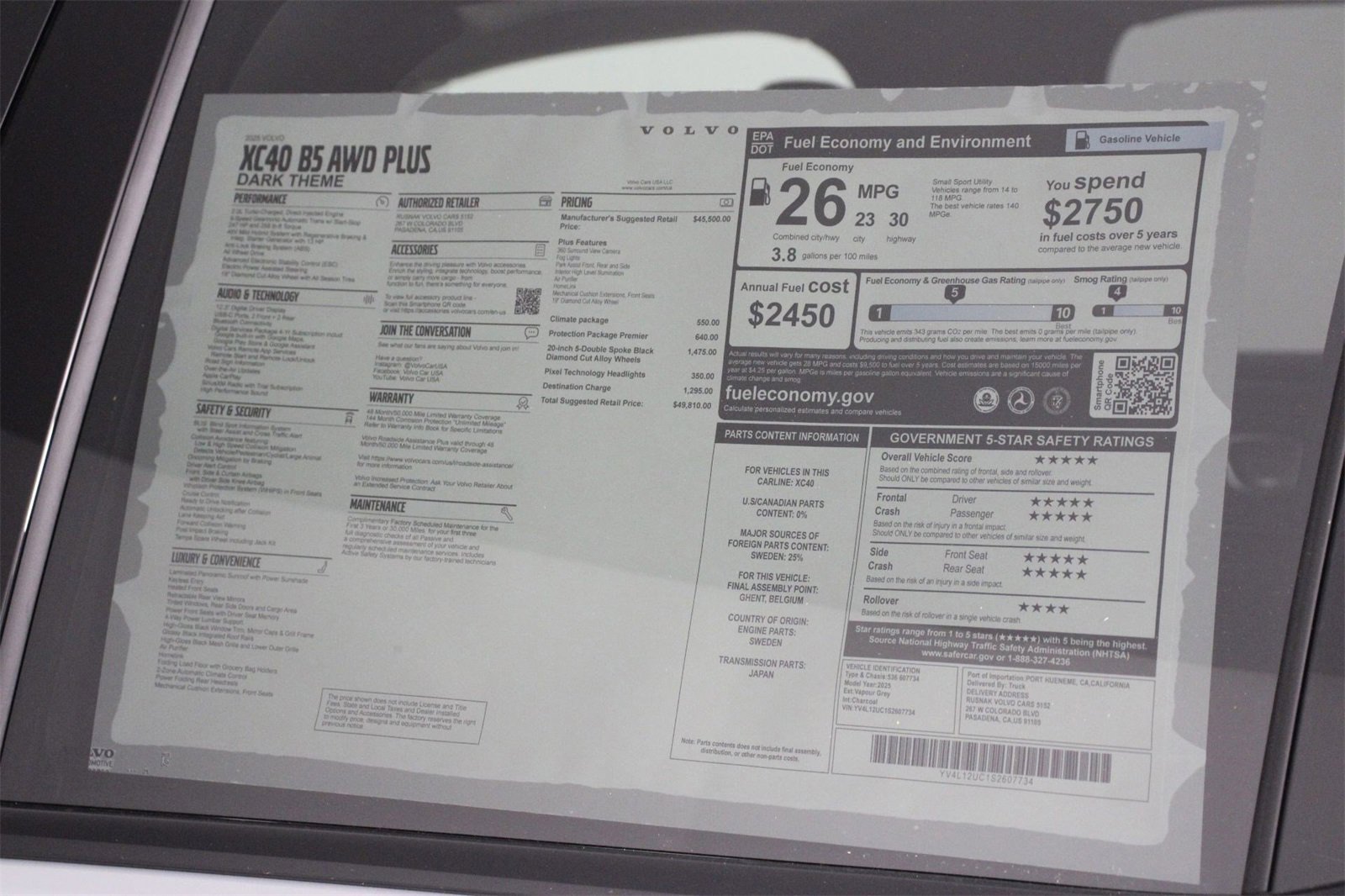 New 2025 Volvo XC40 B5 Plus w/ Protection Package Premier image 18