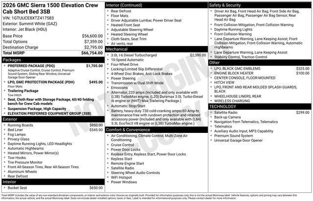 New 2026 GMC Sierra 1500 Elevation w/ Preferred Package AWD/4WD image 26