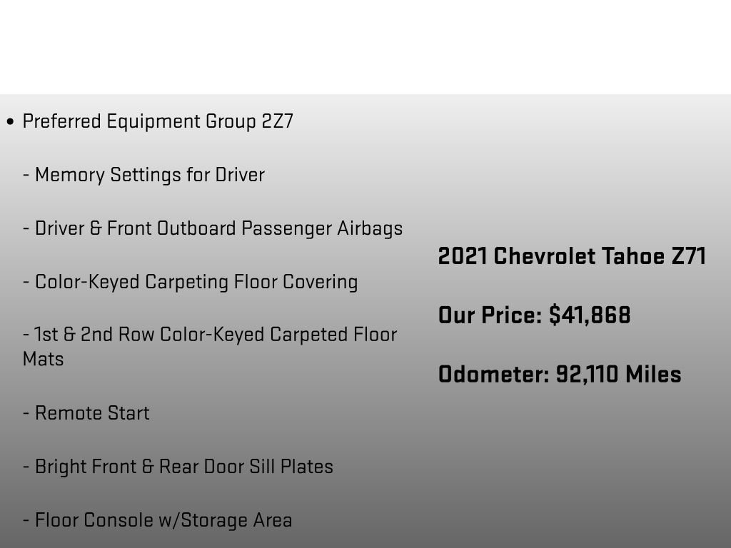Used 2021 Chevrolet Tahoe Z71 w/ Luxury Package image 6