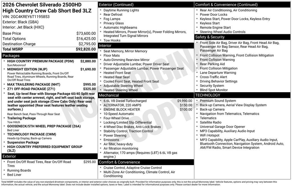 New 2026 Chevrolet Silverado 2500 High Country w/ High Country Premium Package AWD/4WD image 45