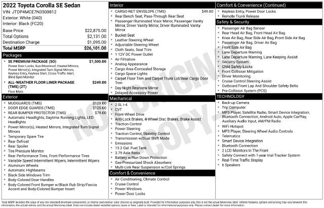 Used 2022 Toyota Corolla SE w/ SE Premium Package FWD image 42