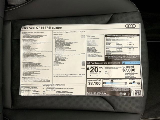 New 2026 Audi Q7 3.0T Premium Plus AWD/4WD image 15