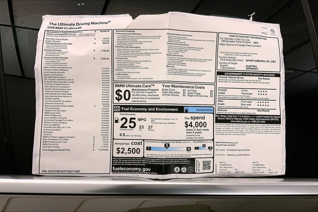 New 2026 BMW X5 xDrive40i w/ Climate Comfort Package image 12