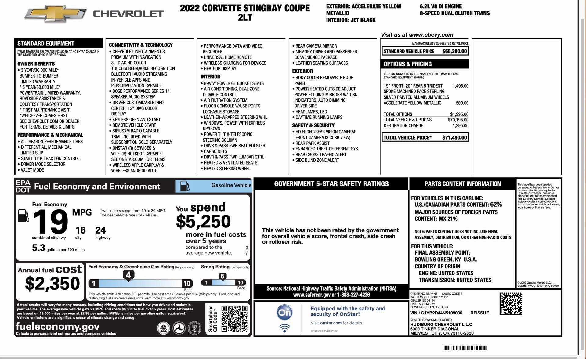 Used 2022 Chevrolet Corvette Stingray Preferred Cpe w/ 2LT image 33