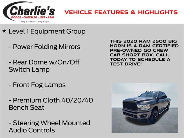 Certified 2020 RAM 2500 Big Horn w/ Level 1 Equipment Group image 20