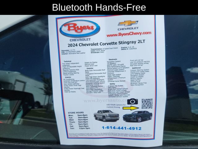 Used 2024 Chevrolet Corvette Stingray Preferred Cpe w/ Body-Color Dual Roof Package RWD image 13