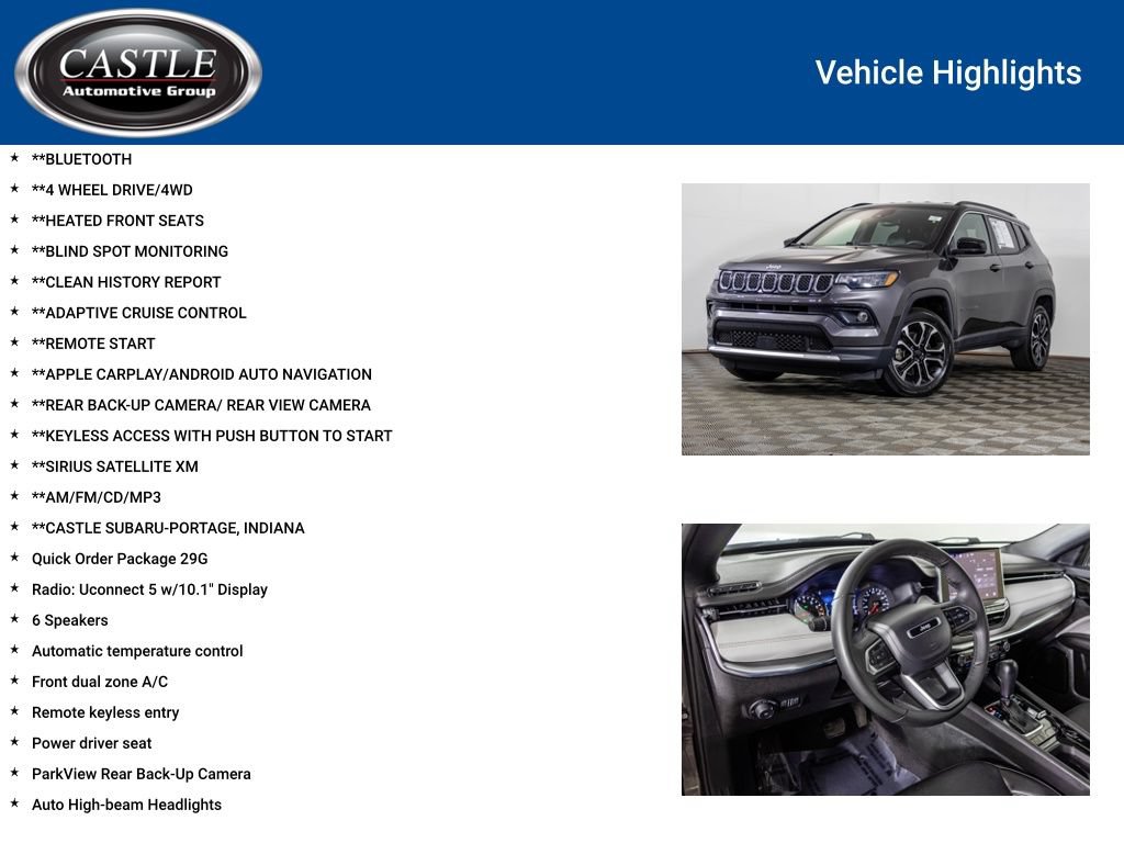 Used 2023 Jeep Compass Limited AWD/4WD image 3