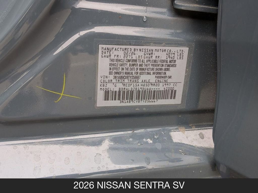 New 2026 Nissan Sentra SV w/ Floor Mat Package FWD image 24