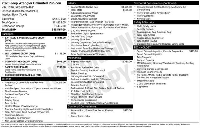 Certified 2020 Jeep Wrangler Unlimited Rubicon AWD/4WD image 13