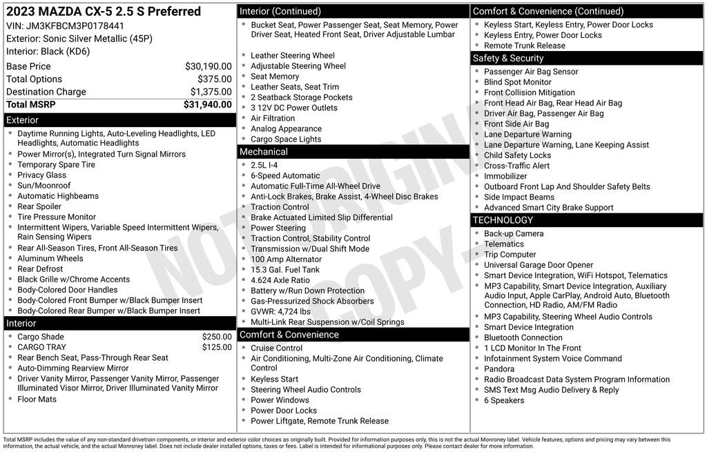 Used 2023 MAZDA CX-5 AWD 2.5 S image 5