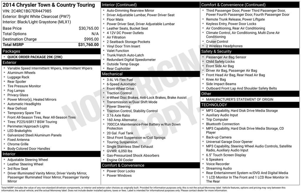 Used 2014 Chrysler Town & Country Touring FWD image 7