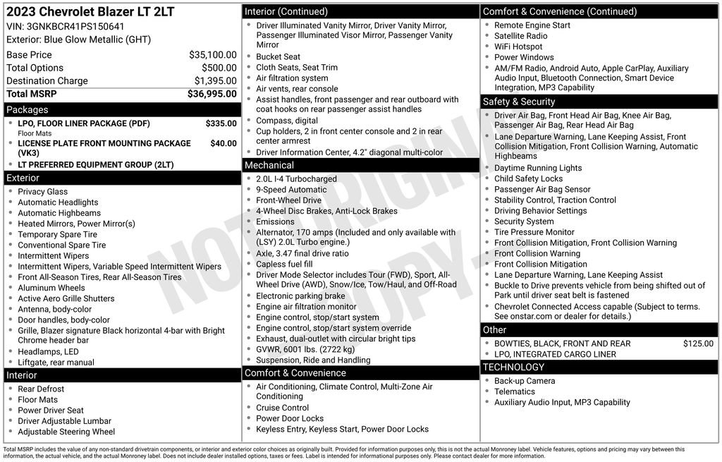 Used 2023 Chevrolet Blazer LT w/ LPO, Floor Liner Package image 40