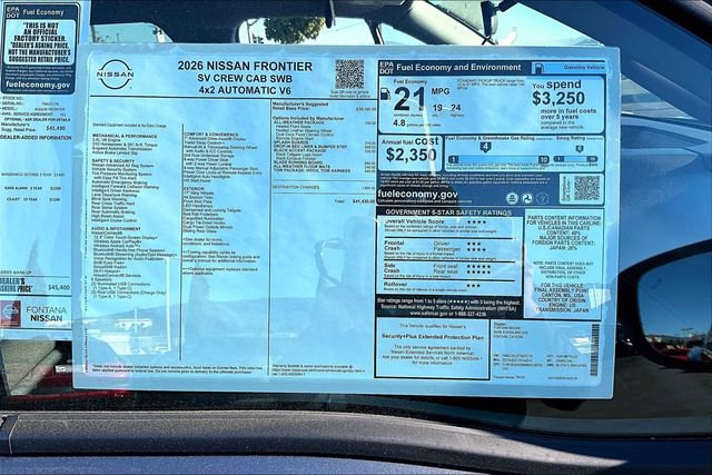 New 2026 Nissan Frontier SV w/ All-Weather Content Package image 12