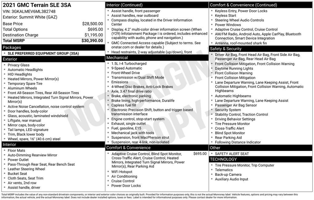 Used 2021 GMC Terrain SLE image 6