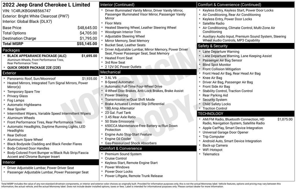 Used 2022 Jeep Grand Cherokee L Limited w/ Black Appearance Package image 21