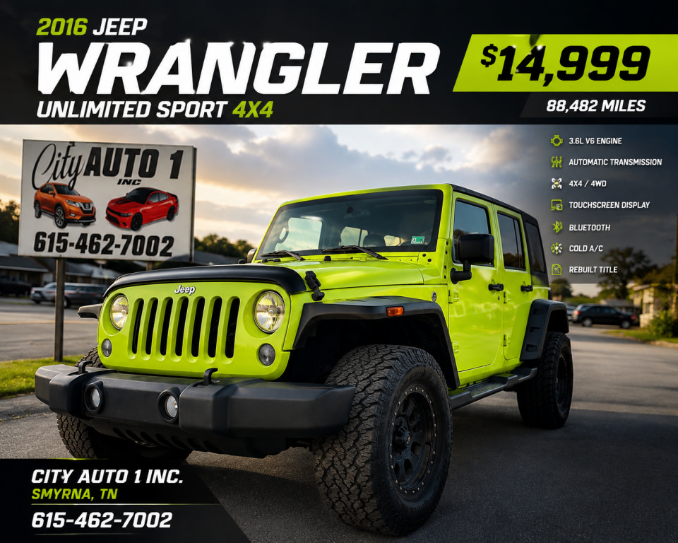 Used 2016 Jeep Wrangler Unlimited Sport w/ Quick Order Package 24S
