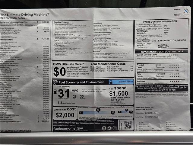 Used 2026 BMW 330i Sedan w/ Premium Package RWD image 17